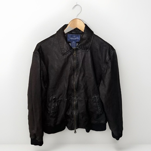 Faconnable Other - Faconnable Jacket Men's Size Large Black Lambskin Leather Bomber Coat